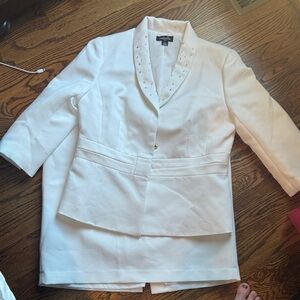 Isabella White Women's jacket and skirt with Embellishments some wear jacket